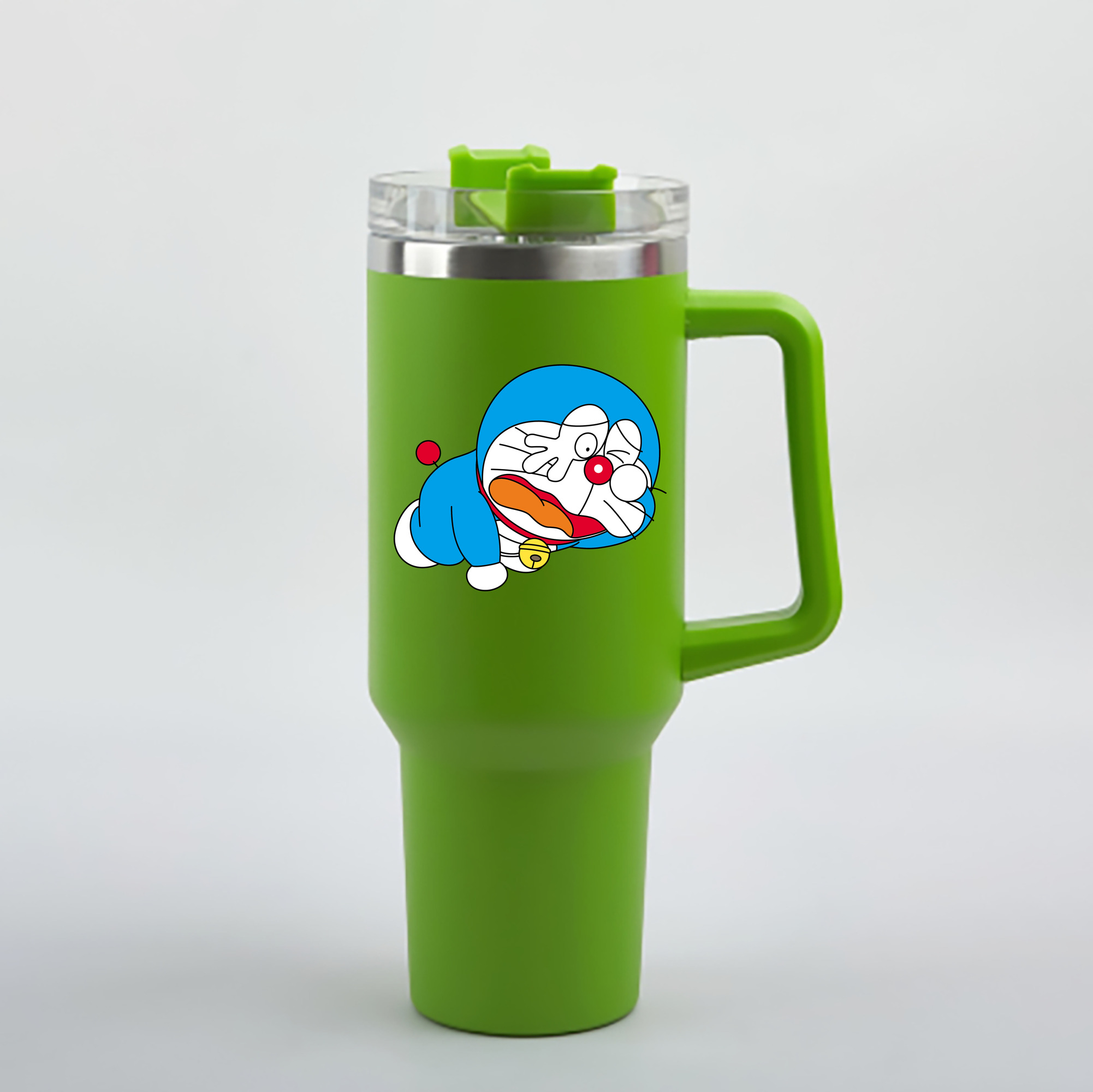 （画像用） ドラえもん Doraemon 1200mL車用タンブラー - クリスタルステッカー（プラスチックストロー付き）